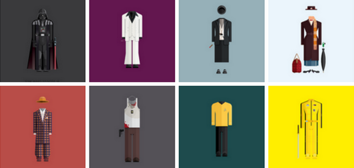 Les costumes des personnages cultes version illustrée